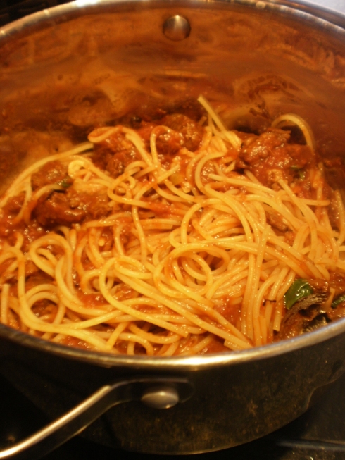 Espaguette com a carne de panela... delícia